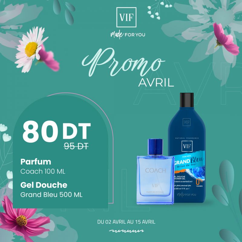 Pack Parfum Coach 100ml - Gel douche grand bleu 500ml