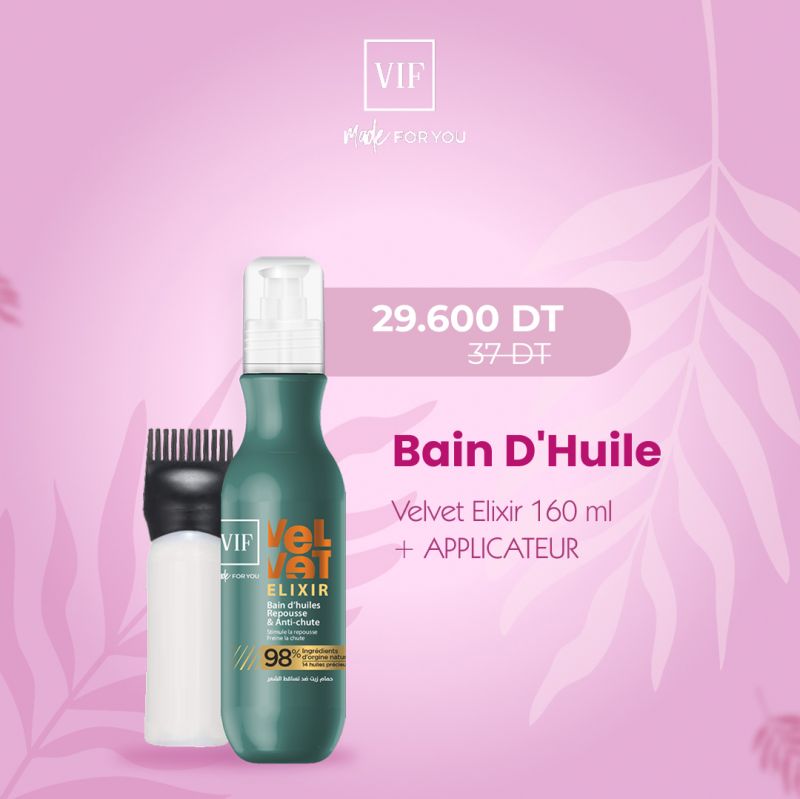 Pack Bain D'Huile Velvet Elixir 160ml avec applicateur en cadeau