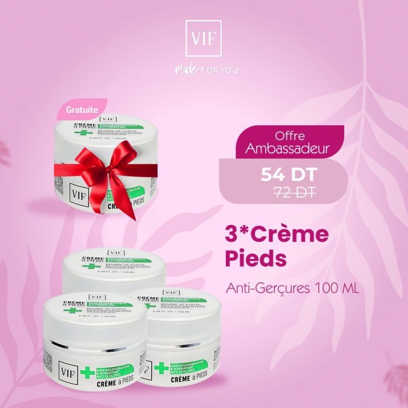 Pack de 3 Creme pieds plus une gratuite